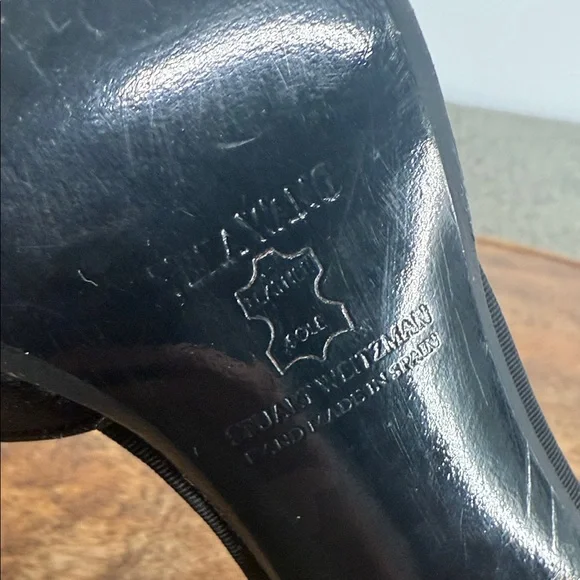 Vera Wang Stuart Weitzman Shoes Wm 7.5M Black Heels Evening Holiday D'Orsay - Picture 12 of 14